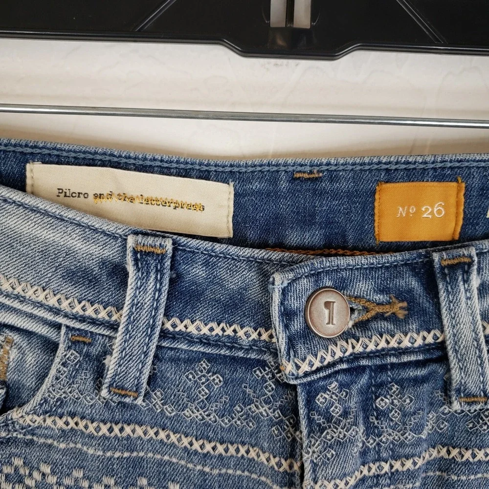 Anthropologie Pilcro & The Letterpress Stet Fit Shorts Embroidered‎ Women's 29x6 - Picture 4 of 12